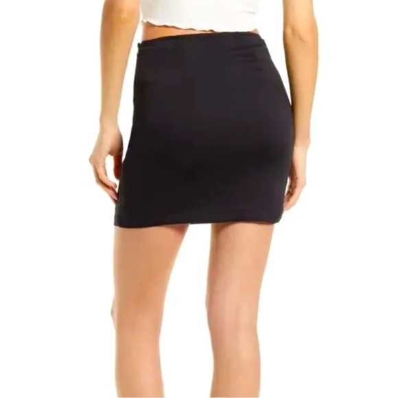 NEW Free People Night Dreamer Twisted Black Beauty Mini Skirt - Picture 2 of 5